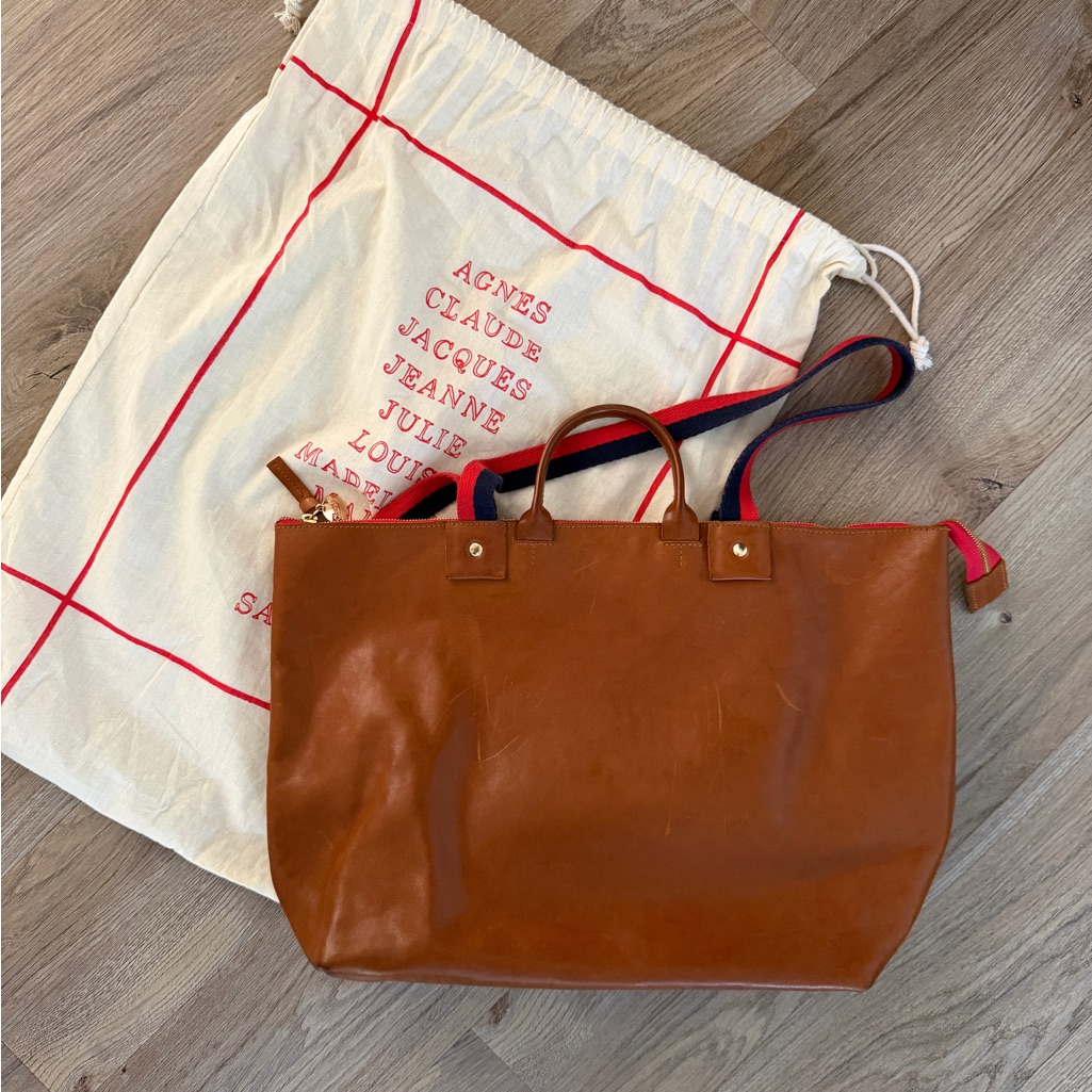 Clare V Le Zip Sac Miel Rustic Leather